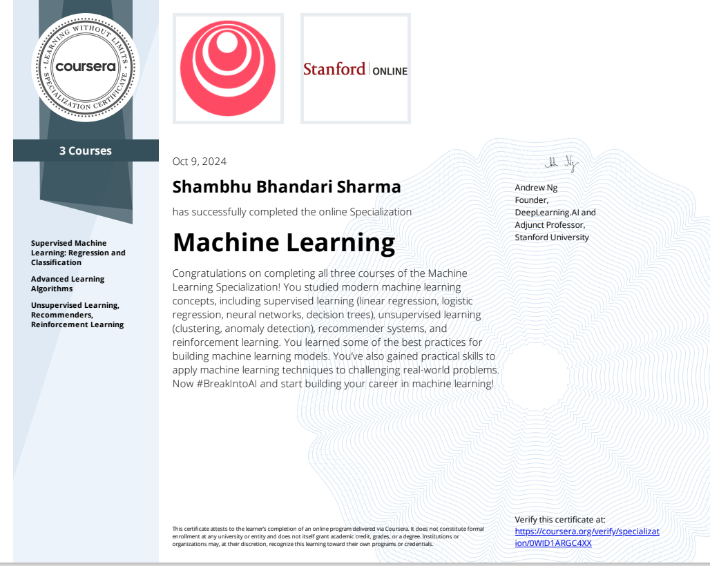 Machine Learning Specialization
