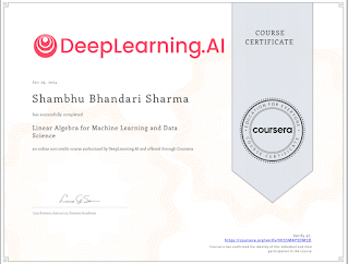 Linear Algebra for ML Certificate