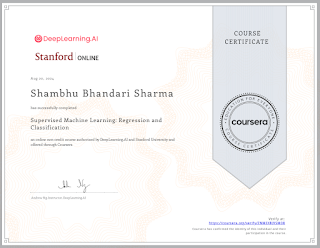 Supervised ML Certificate
